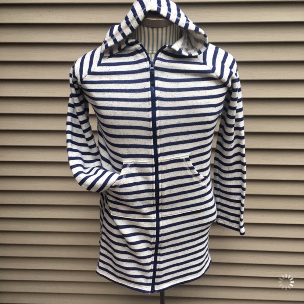 Lands End kids long sweater dress zip sweatshirt tunic